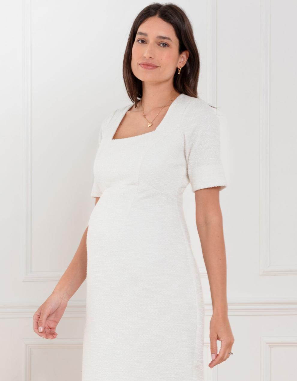 Women Seraphine Co-ords | Tweed Midi Maternity Dress