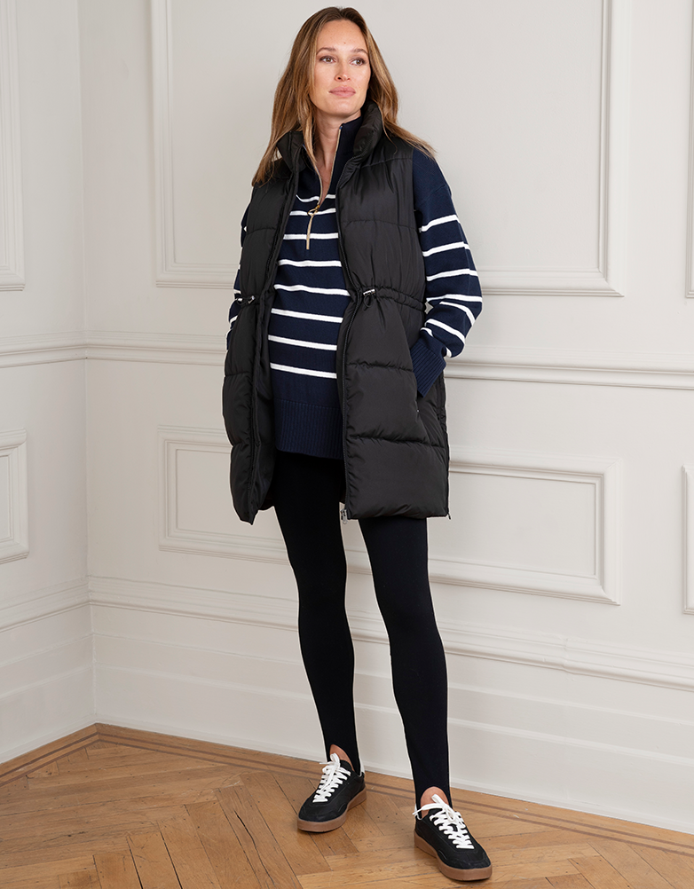 Women Seraphine Coats &amp; Jackets | Black 3 In 1 Maternity &amp; Babywearing Vest