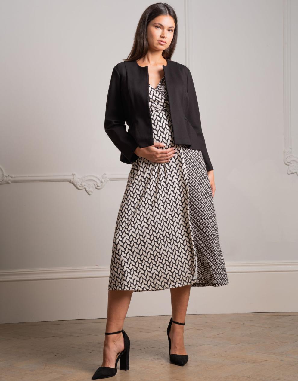 Women Seraphine Coats &amp; Jackets | Black Peplum Maternity Jacket