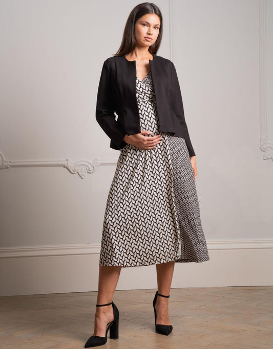 Women Seraphine Coats &amp; Jackets | Black Peplum Maternity Jacket
