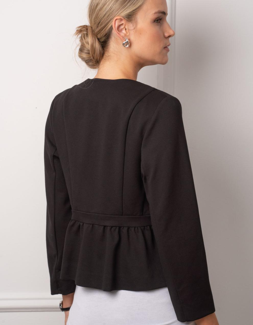 Women Seraphine Coats &amp; Jackets | Black Peplum Maternity Jacket