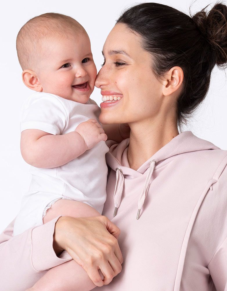 Women Seraphine Coats &amp; Jackets | Blush Pink Maternity &amp; Nursing Hoodie