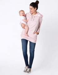 Women Seraphine Coats &amp; Jackets | Blush Pink Maternity &amp; Nursing Hoodie
