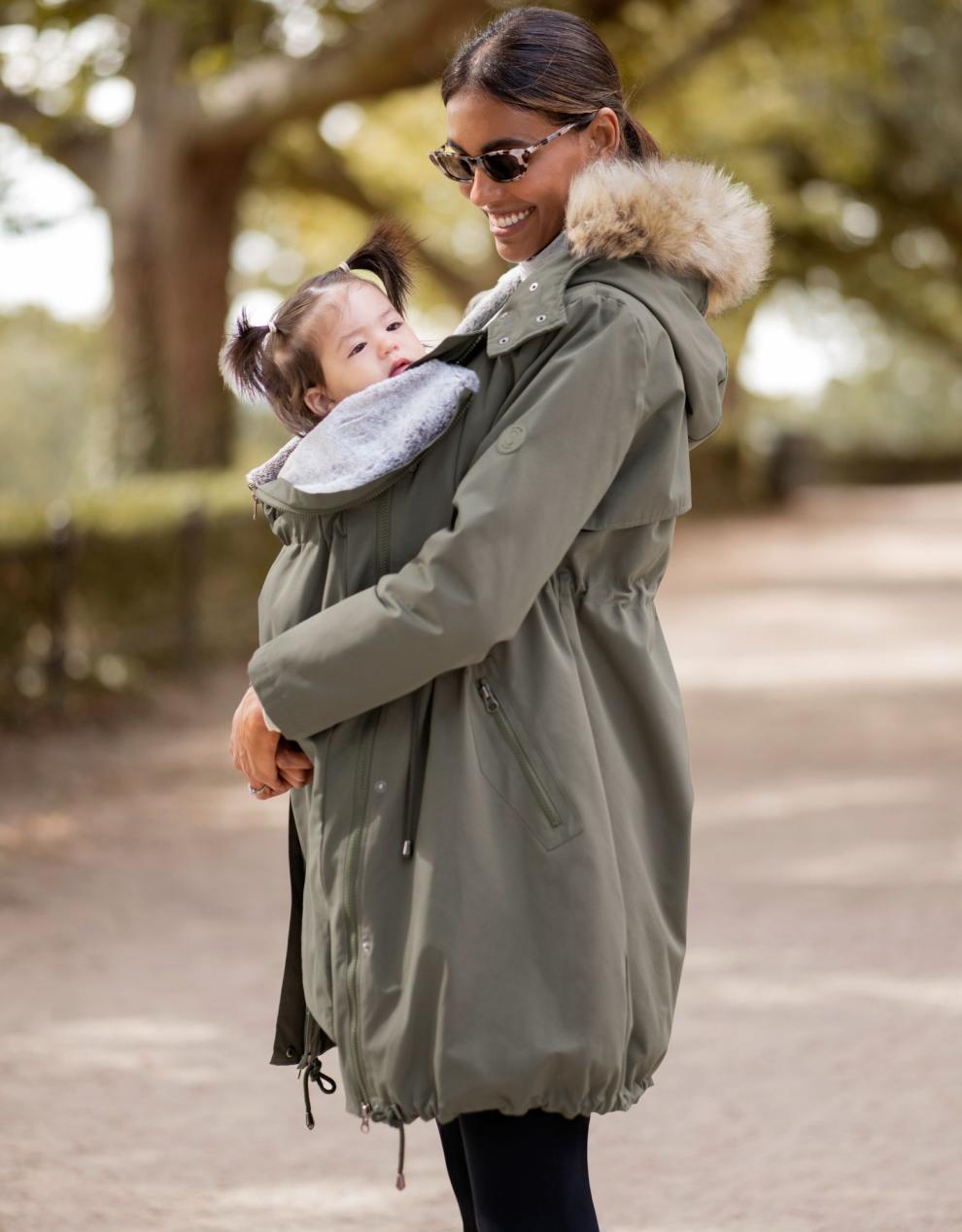 Women Seraphine Coats &amp; Jackets | Khaki 3 In 1 Winter Maternity Parka