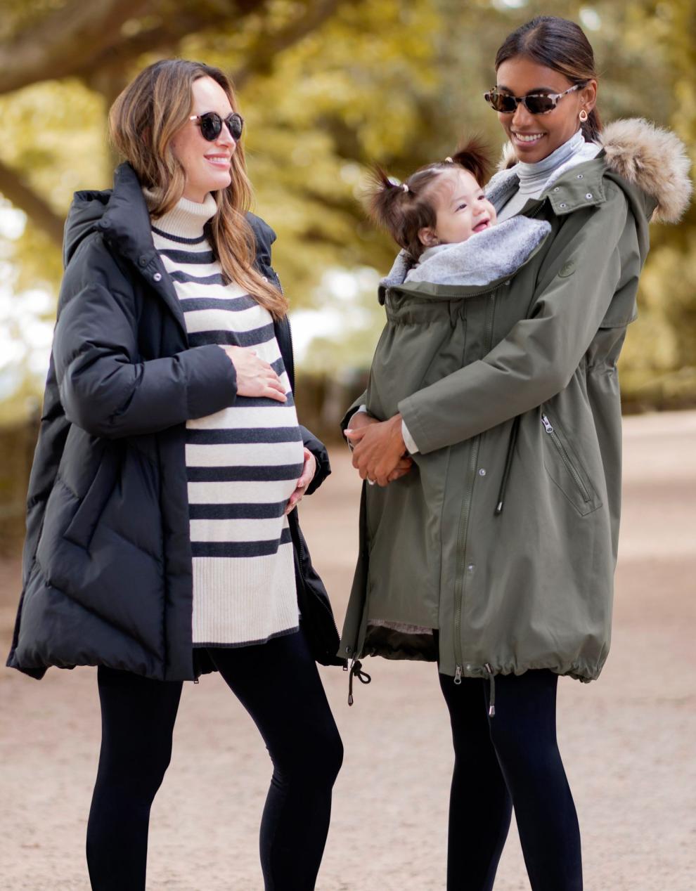 Women Seraphine Coats &amp; Jackets | Khaki 3 In 1 Winter Maternity Parka