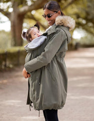 Women Seraphine Coats &amp; Jackets | Khaki 3 In 1 Winter Maternity Parka