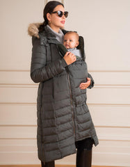 Women Seraphine Coats &amp; Jackets | Khaki Extra Long 3 In 1 Down Maternity Coat