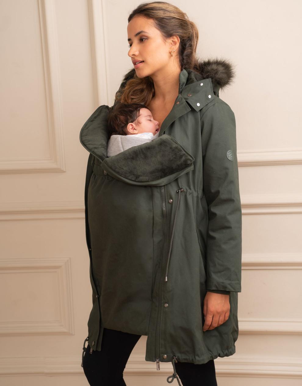 Women Seraphine Coats &amp; Jackets | Khaki Sub-Zero 3 In 1 Maternity Parka