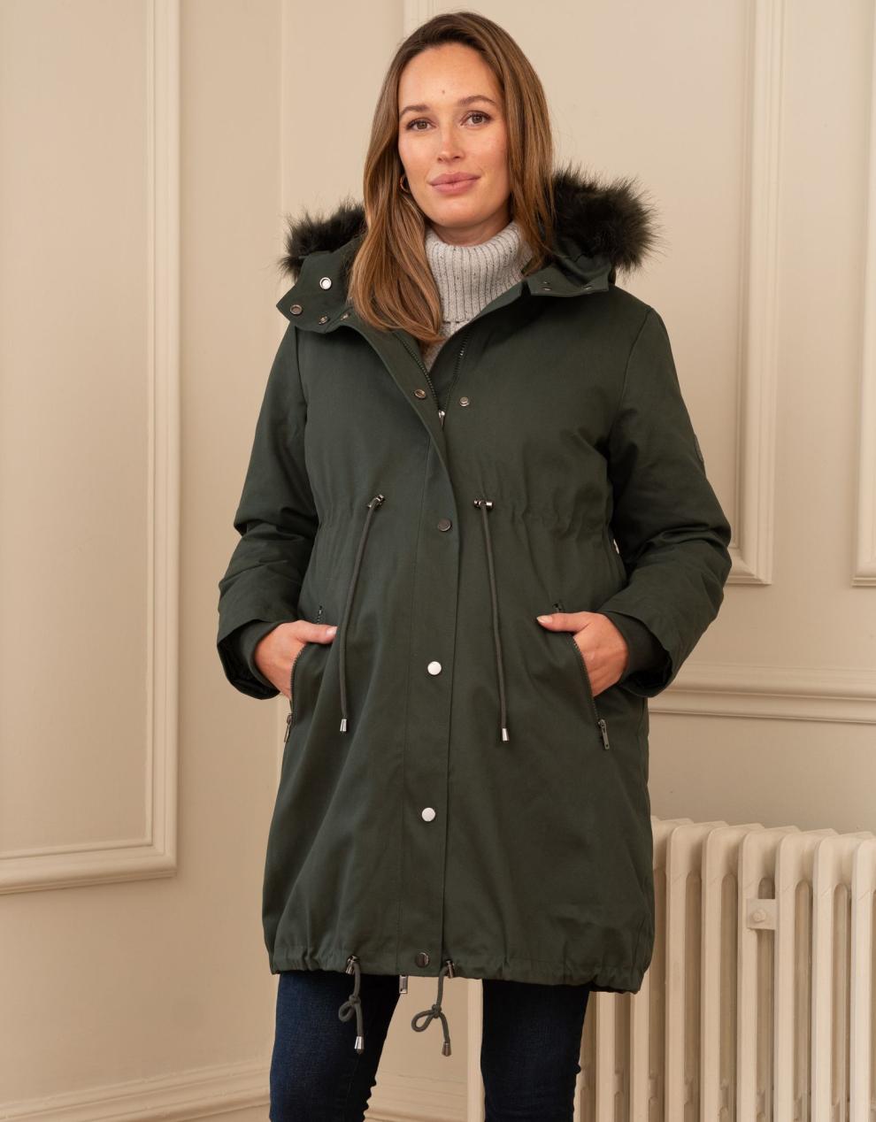 Women Seraphine Coats &amp; Jackets | Khaki Sub-Zero 3 In 1 Maternity Parka