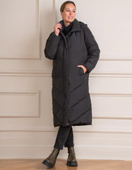Women Seraphine Coats &amp; Jackets | Long Black Maternity &amp; Babywearing Puffer Coat
