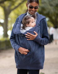 Women Seraphine Coats &amp; Jackets | Navy Blue 3 In 1 Maternity Hoodie