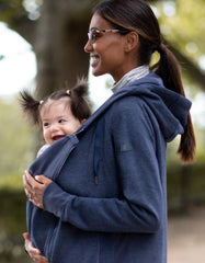 Women Seraphine Coats &amp; Jackets | Navy Blue 3 In 1 Maternity Hoodie