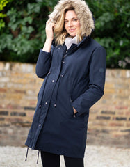 Women Seraphine Coats &amp; Jackets | Navy Blue 3 In 1 Winter Maternity Parka