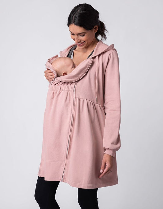 Women Seraphine Coats &amp; Jackets | Pink 3 In 1 Maternity &amp; Babywearing Hoodie Tunic