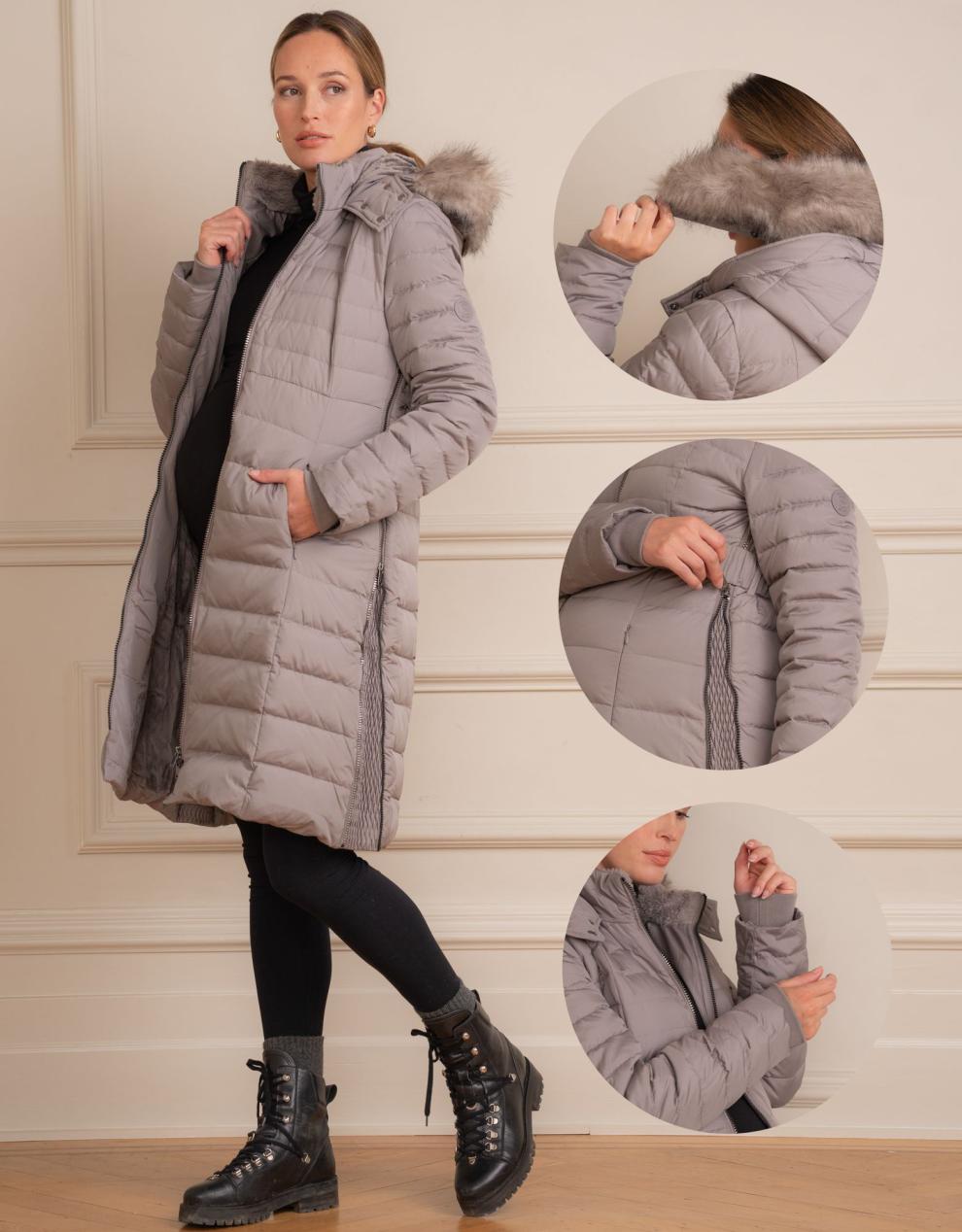 Women Seraphine Coats &amp; Jackets | Slate 3 In 1 Down Maternity Coat