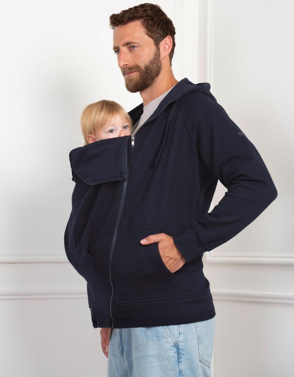 Women Seraphine Coats &amp; Jackets | Navy Blue Men's Babywearing Hoodie