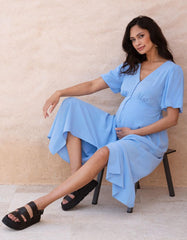 Women Seraphine Dresses | Button-through V Neck Maternity And Nursing Dress