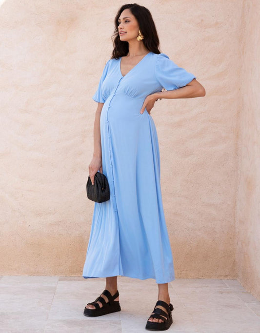 Women Seraphine Dresses | Button-through V Neck Maternity And Nursing Dress
