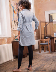 Women Seraphine Dresses | Cotton Chambray Belted Maternity-To-Nursing Tunic
