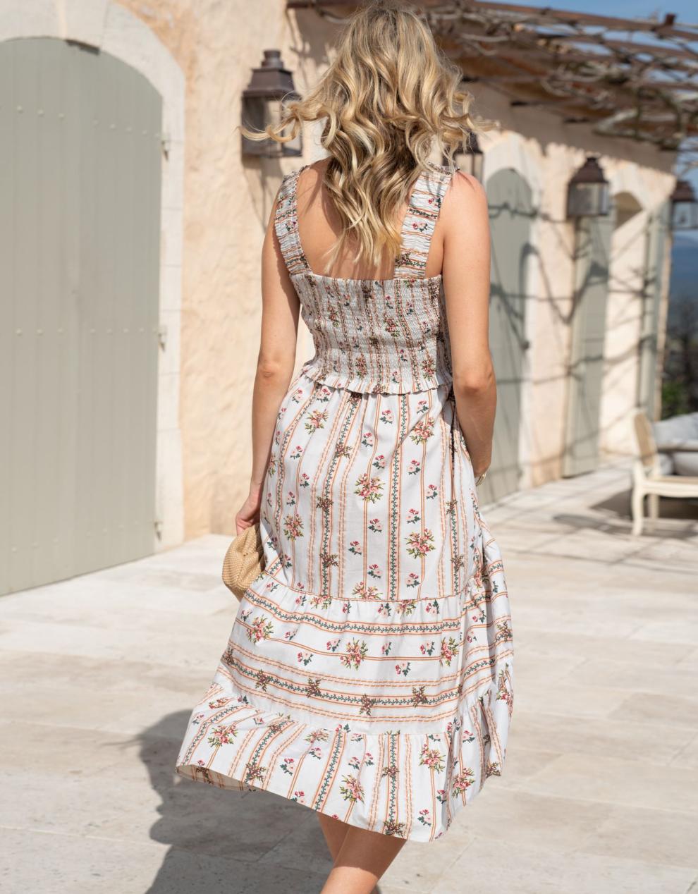 Women Seraphine Dresses | Cotton Shirred Strappy Midi Maternity-To-Nursing Dress