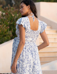 Women Seraphine Dresses | Flutter Sleeve Maxi Wrap Maternity Dress