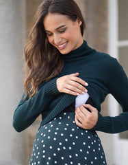 Women Seraphine Dresses | Green Polka Dot 2 In 1 Maternity &amp; Nursing Dress