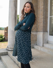 Women Seraphine Dresses | Green Polka Dot 2 In 1 Maternity &amp; Nursing Dress