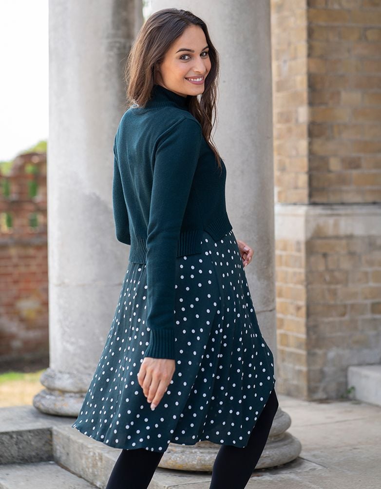 Women Seraphine Dresses | Green Polka Dot 2 In 1 Maternity &amp; Nursing Dress