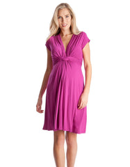 Women Seraphine Dresses | Pink Fuchsia Knot Front Maternity Dress