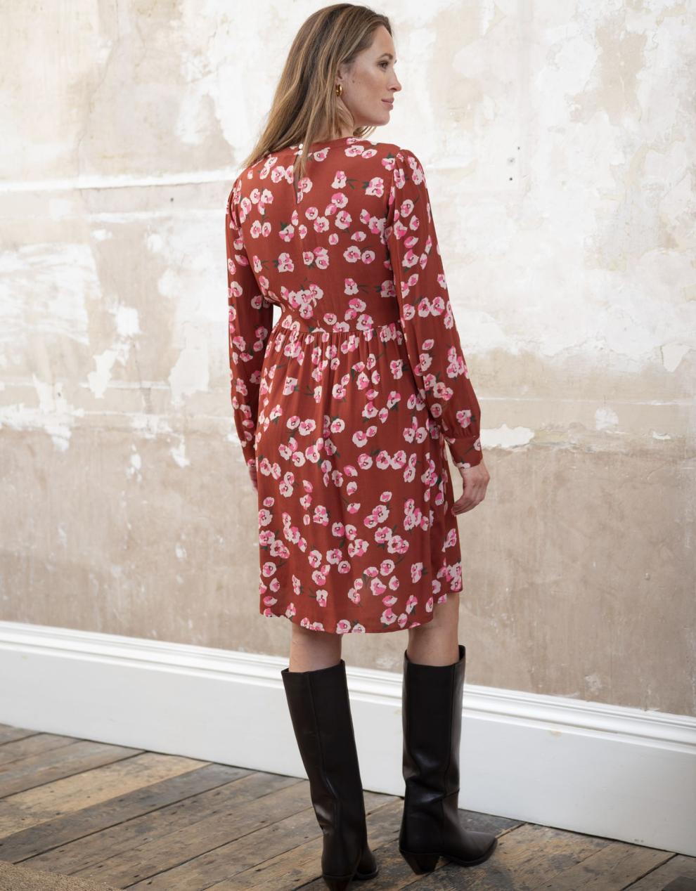 Women Seraphine Dresses | Rust Floral Maternity &amp; Nursing Dress| Seraphine