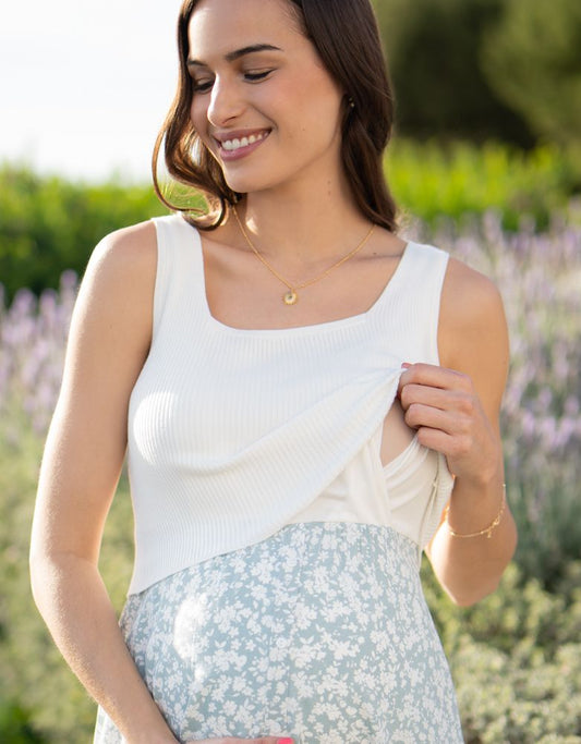 Women Seraphine Dresses | Sage &amp; White Maternity &amp; Nursing Dress