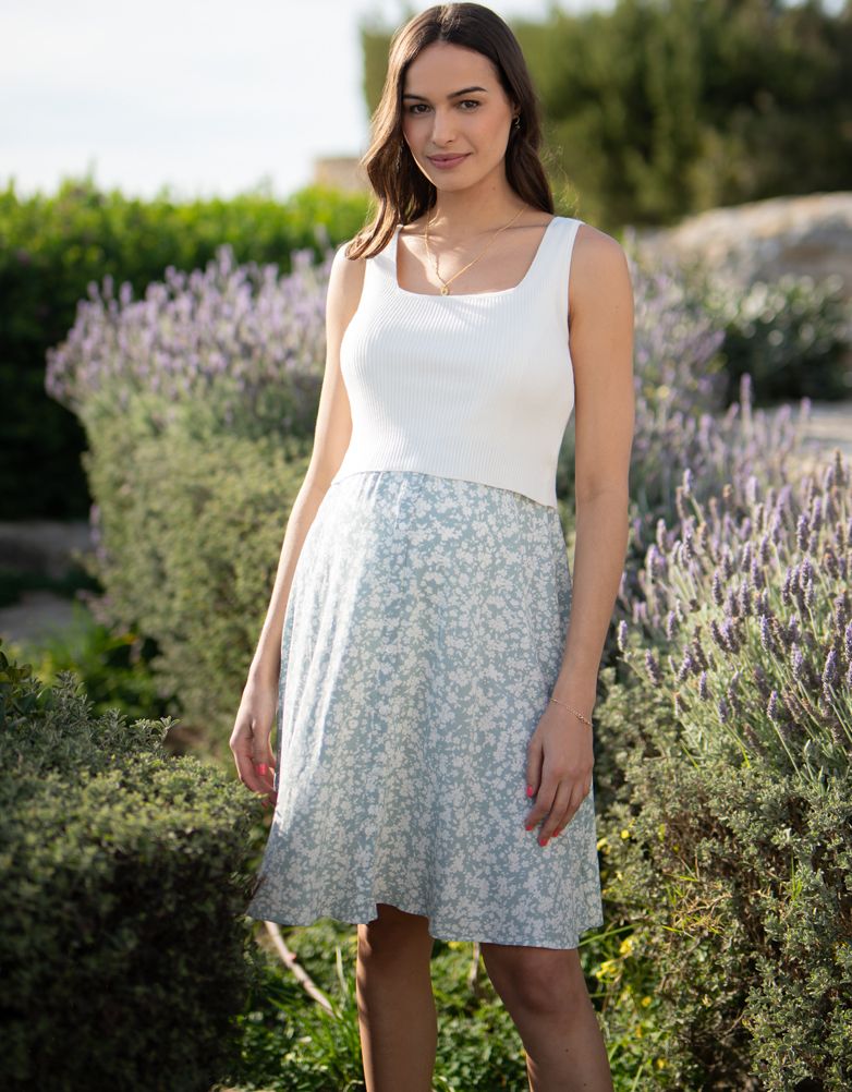 Women Seraphine Dresses | Sage &amp; White Maternity &amp; Nursing Dress