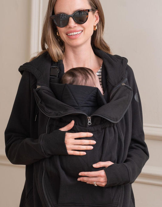 Women Seraphine Essentials | Black 3 In 1 Maternity Hoodie