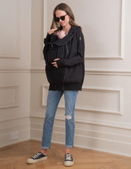 Women Seraphine Essentials | Black 3 In 1 Maternity Hoodie