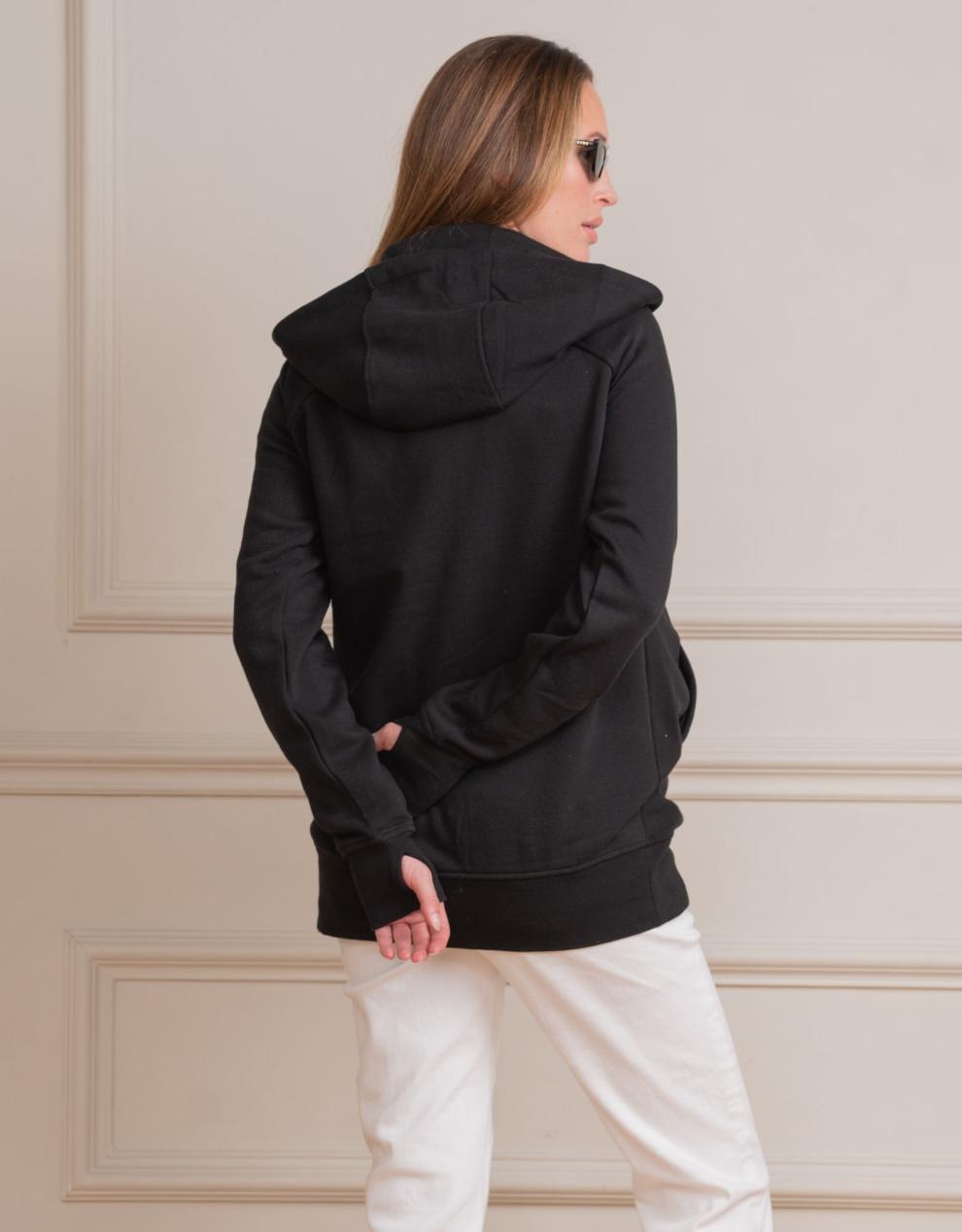 Women Seraphine Essentials | Black 3 In 1 Maternity Hoodie