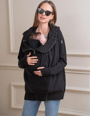 Women Seraphine Essentials | Black 3 In 1 Maternity Hoodie