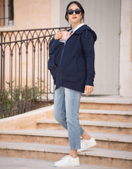 Women Seraphine Essentials | Dark Blue 3 In 1 Maternity Hoodie