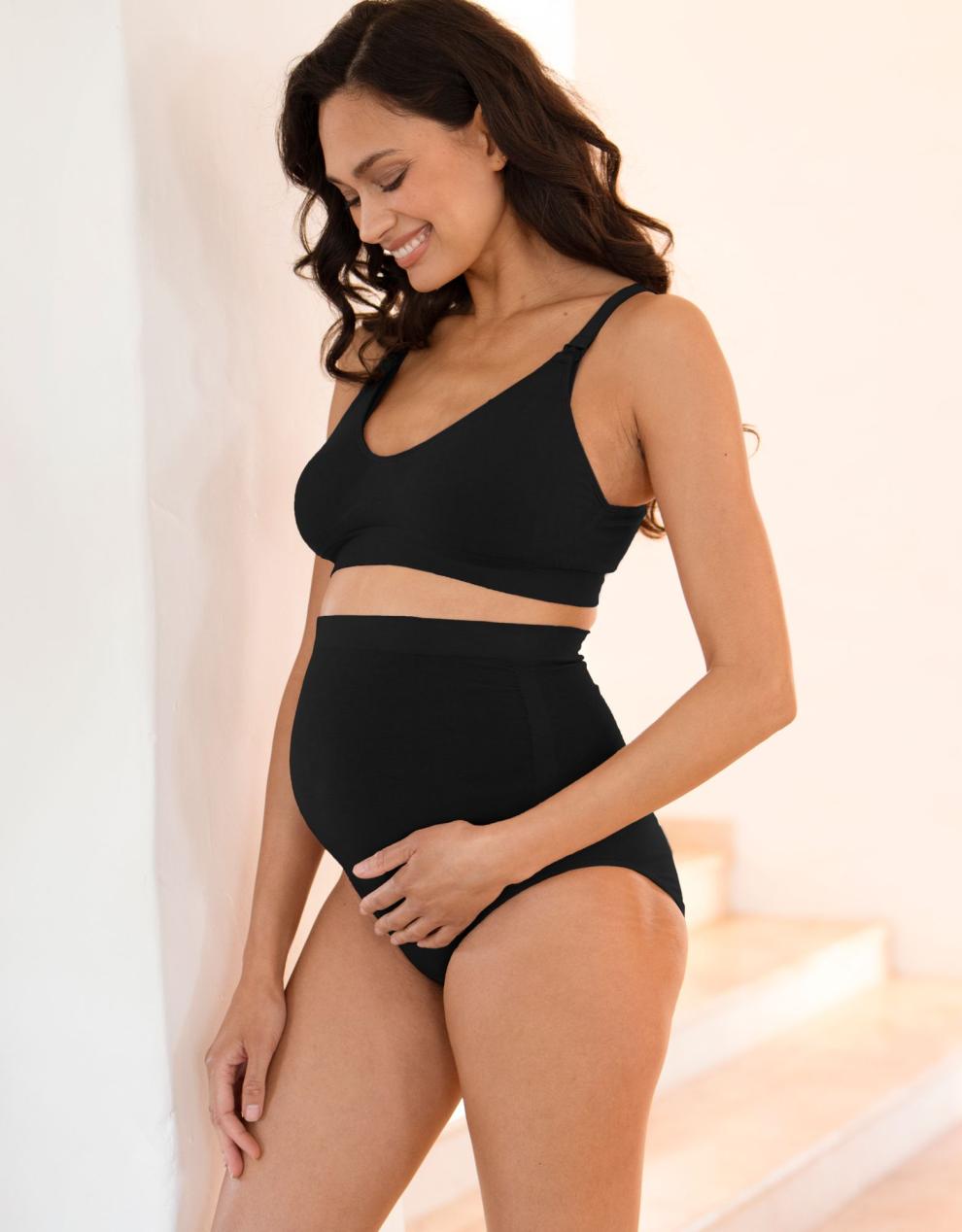 Women Seraphine Essentials | Twin Pack Bamboo Over Bump Maternity Briefs - Black