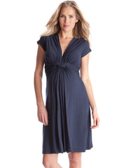 Women Seraphine Formal Dresses | Navy Blue Knot Front Maternity Dress