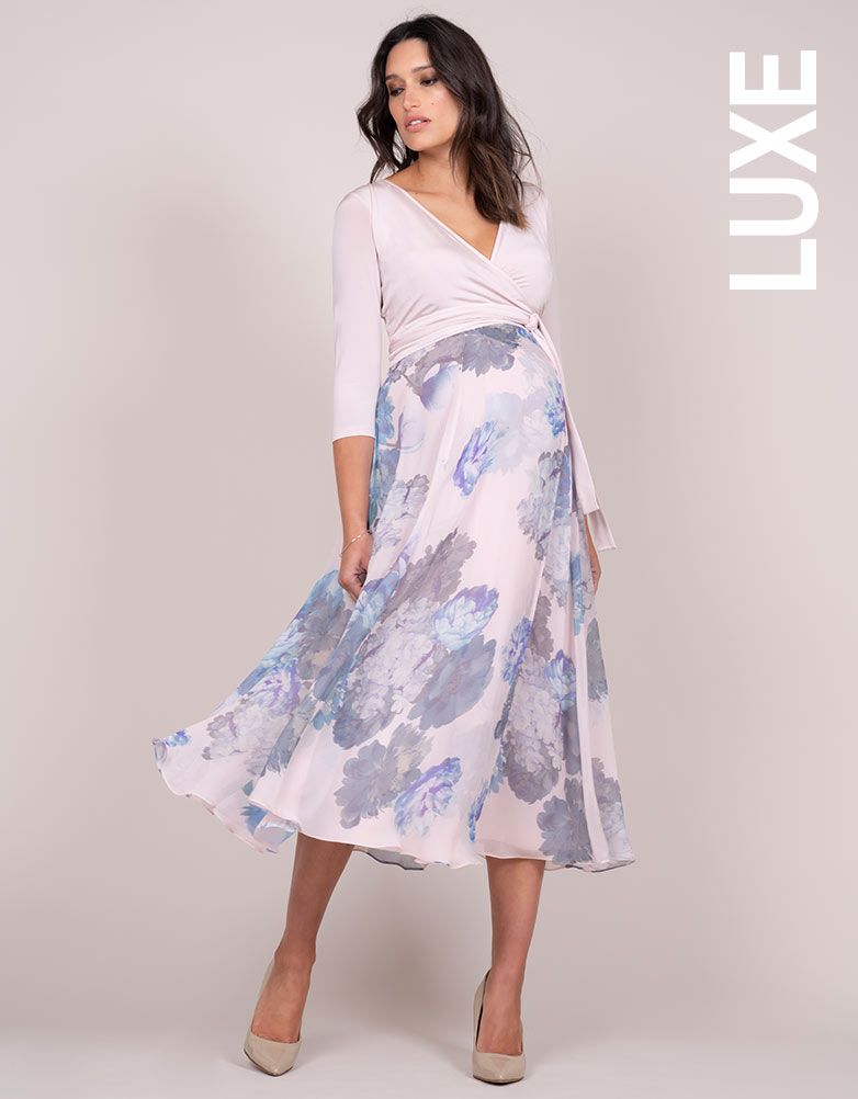 Women Seraphine Formal Dresses | Pastel Floral Wrap Midi Maternity Dress