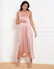 Women Seraphine Formal Dresses | Reversible Halter Neck A-Line Maternity Dress