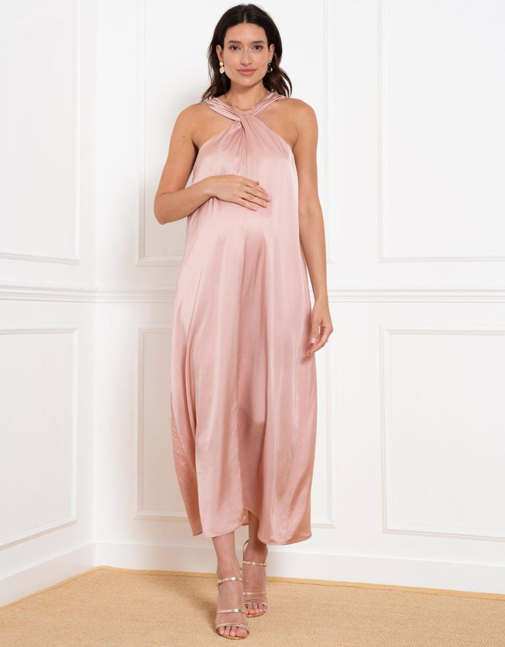 Women Seraphine Formal Dresses | Reversible Halter Neck A-Line Maternity Dress