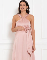 Women Seraphine Formal Dresses | Reversible Halter Neck A-Line Maternity Dress