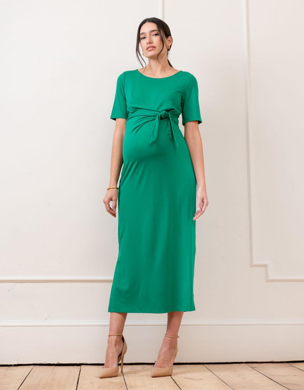 Women Seraphine Formal Dresses | Tie-Front Ponte Roma Jersey Maternity Dress