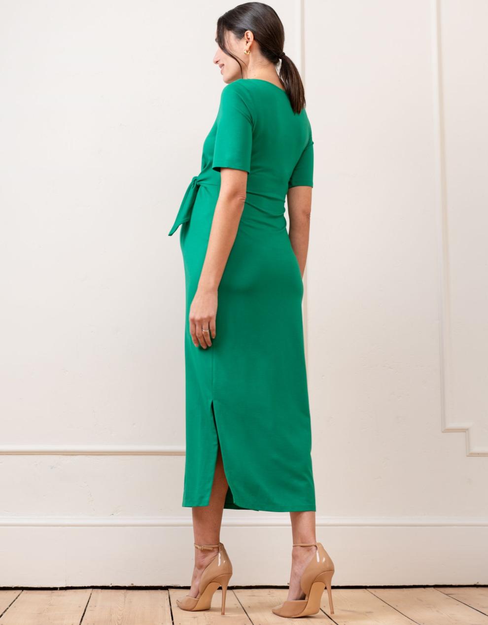 Women Seraphine Formal Dresses | Tie-Front Ponte Roma Jersey Maternity Dress