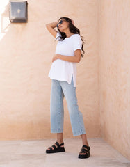 Women Seraphine Jeans | Cropped Straight Wide-Leg Maternity Jeans