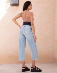 Women Seraphine Jeans | Cropped Straight Wide-Leg Maternity Jeans
