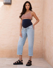 Women Seraphine Jeans | Cropped Straight Wide-Leg Maternity Jeans