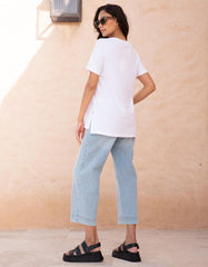 Women Seraphine Jeans | Cropped Straight Wide-Leg Maternity Jeans