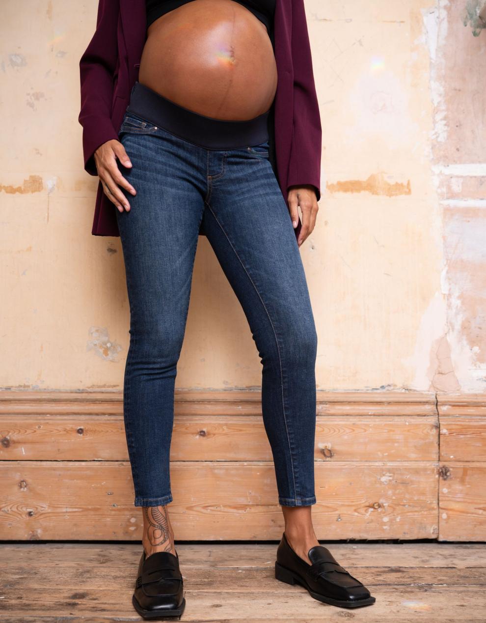 Women Seraphine Jeans | Organic Indigo Under Bump Skinny Maternity Jeans